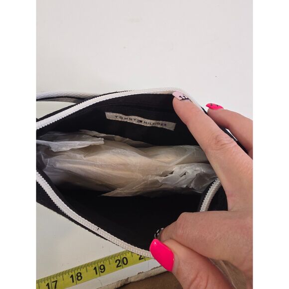 Tommy Girl Terry Shoulder Bag Black White Mini Purse Vintage Y2K - Picture 3 of 7